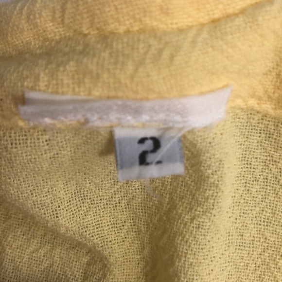 Gauze 2 Button Yellow Crop Top 2 - Picture 5 of 8